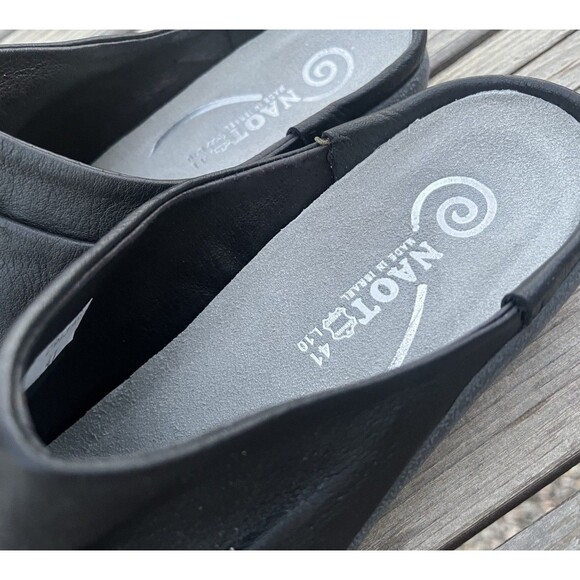 Nice! Naot Paretao Women’s 41 US 10 Ruched Leather Slip On Mules - Black - Picture 5 of 10